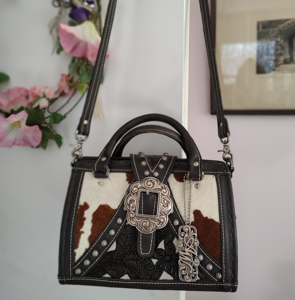 American West Black and Brown Crossbody Bag - Picture 2 of 9